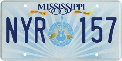 MS license plate NYR157