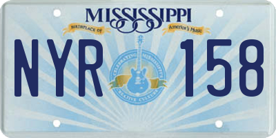 MS license plate NYR158