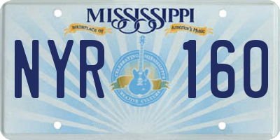 MS license plate NYR160