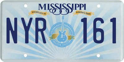 MS license plate NYR161