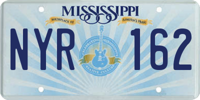 MS license plate NYR162
