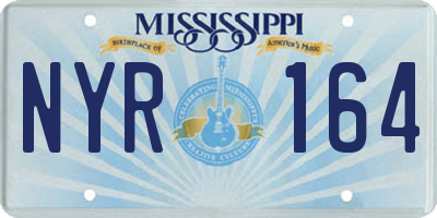 MS license plate NYR164