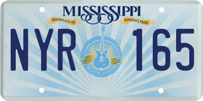 MS license plate NYR165