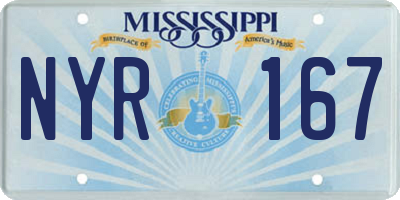 MS license plate NYR167