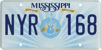 MS license plate NYR168