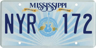 MS license plate NYR172