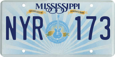 MS license plate NYR173