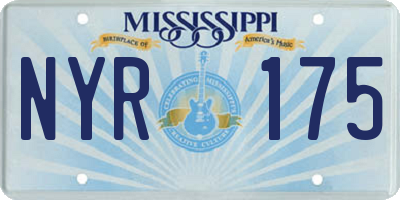 MS license plate NYR175