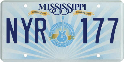 MS license plate NYR177