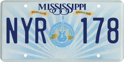 MS license plate NYR178