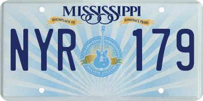 MS license plate NYR179