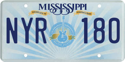 MS license plate NYR180