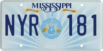 MS license plate NYR181