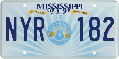 MS license plate NYR182