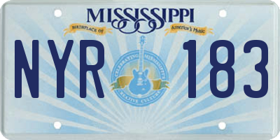 MS license plate NYR183