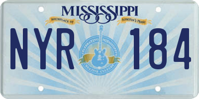MS license plate NYR184
