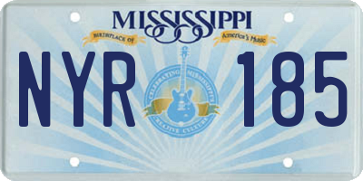 MS license plate NYR185