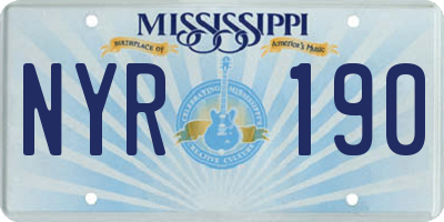 MS license plate NYR190