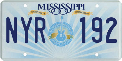 MS license plate NYR192