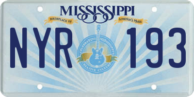 MS license plate NYR193