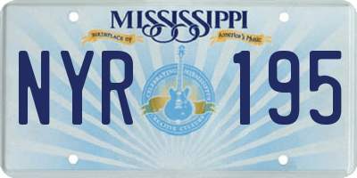 MS license plate NYR195