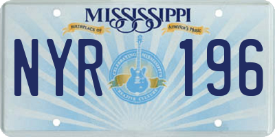 MS license plate NYR196