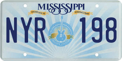MS license plate NYR198