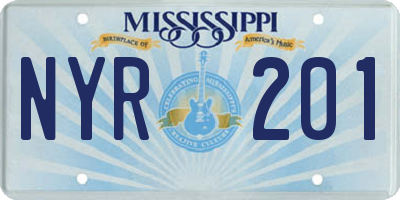 MS license plate NYR201