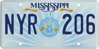 MS license plate NYR206