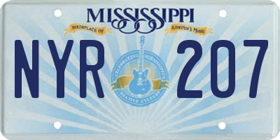 MS license plate NYR207
