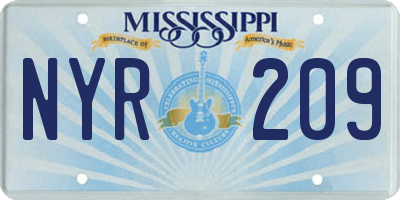 MS license plate NYR209