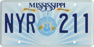 MS license plate NYR211