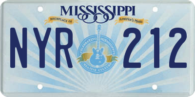 MS license plate NYR212