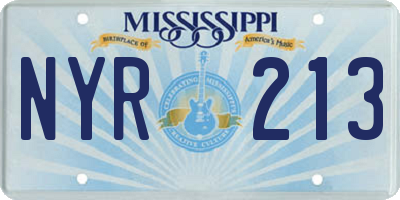 MS license plate NYR213
