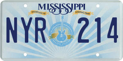 MS license plate NYR214