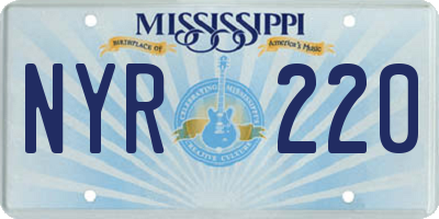 MS license plate NYR220