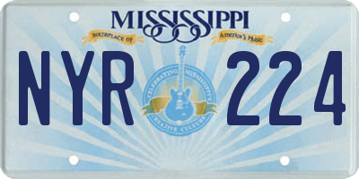 MS license plate NYR224