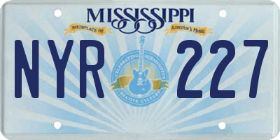 MS license plate NYR227