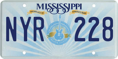 MS license plate NYR228