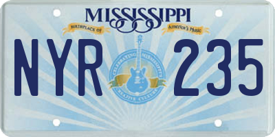 MS license plate NYR235