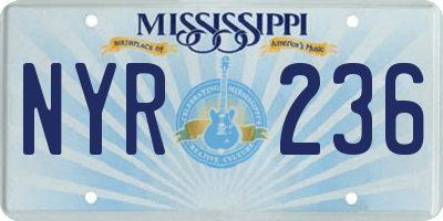 MS license plate NYR236