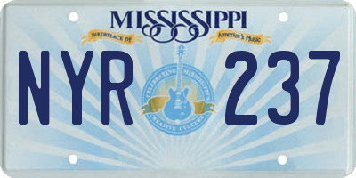 MS license plate NYR237