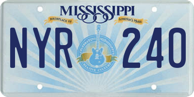 MS license plate NYR240