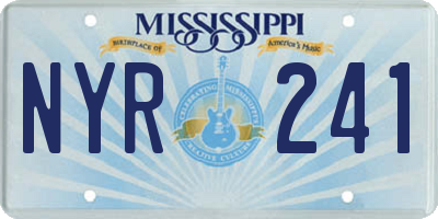 MS license plate NYR241
