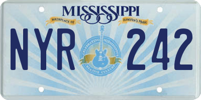MS license plate NYR242