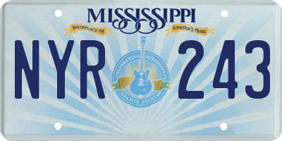 MS license plate NYR243