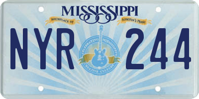 MS license plate NYR244