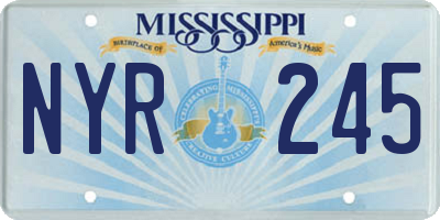MS license plate NYR245