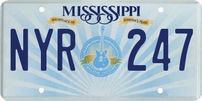 MS license plate NYR247