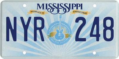 MS license plate NYR248